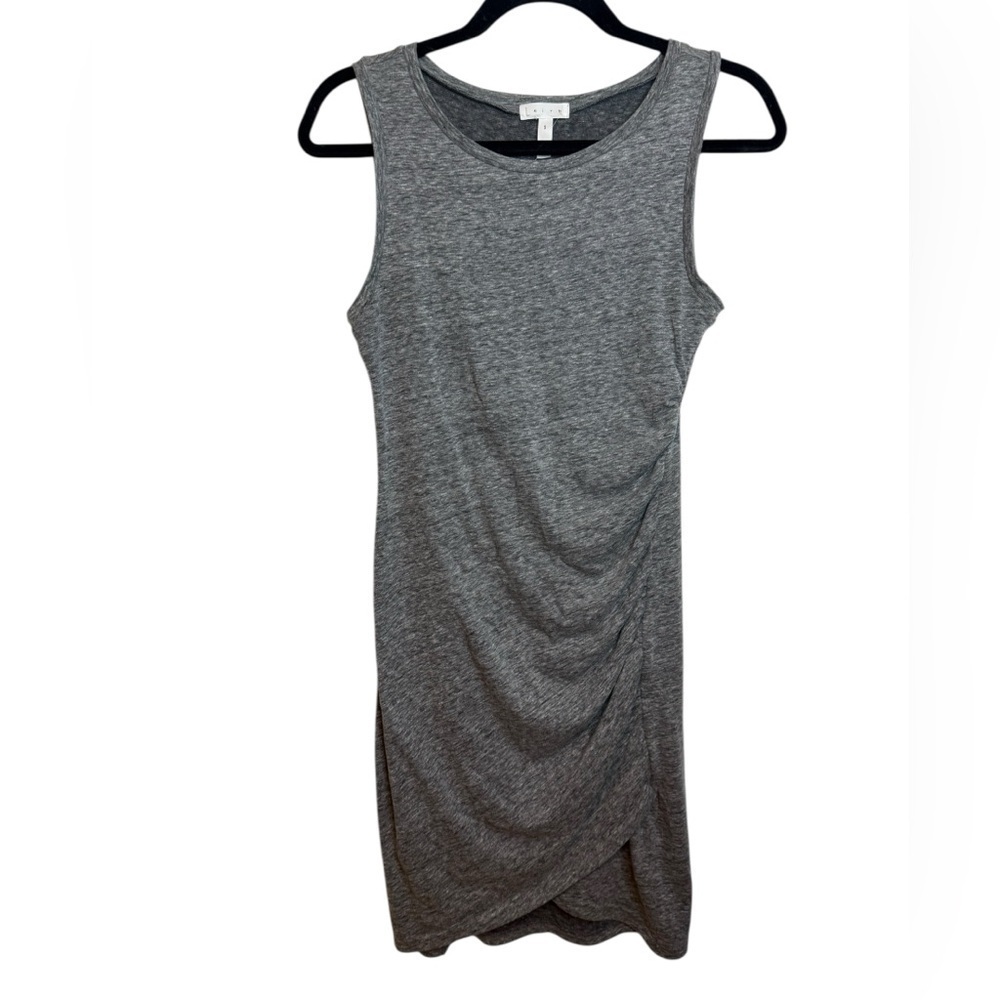 Nwt Leith Gray Jersey Knit Ruched Tank Dress